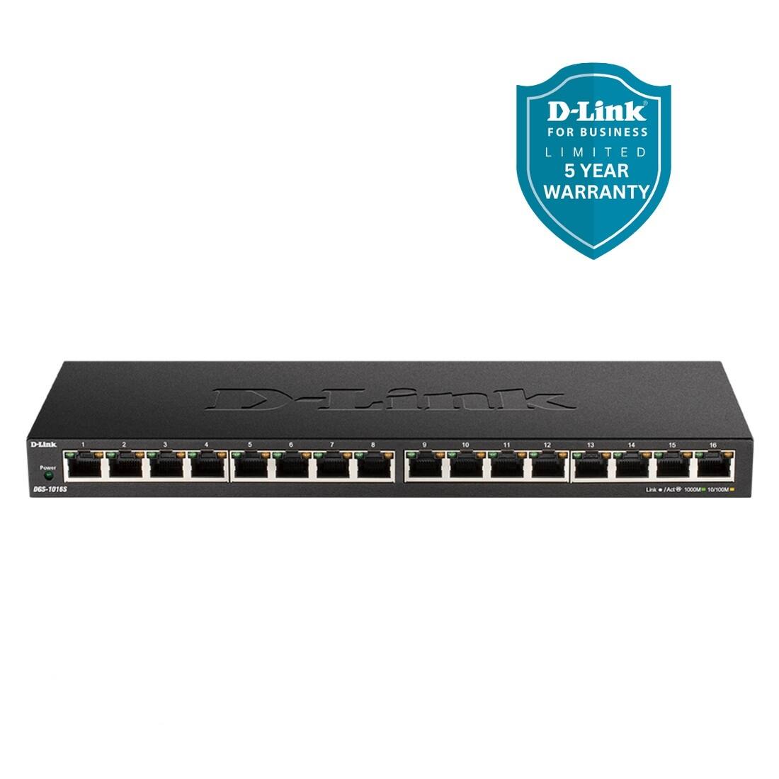 D-Link FOR BUSINESS LIMITED
5 YEAR WARRANTY
D-Link
D-Link 1:1
1.5.1 - 9 10 11 12 - 13 14 15 1
Pr 06S-10165
Lia AO - S&SEM
D-Link
DGS-1016S
Link/Act 1000M/100M/10M