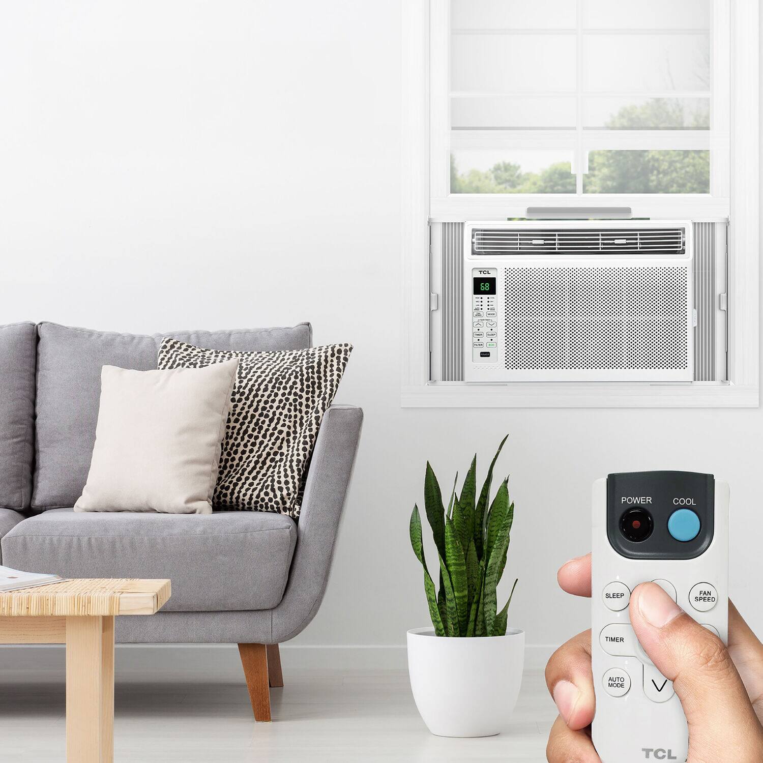 The text on the image reads: "Power Cool Fan Speed Timer Auto Mee V TCL."