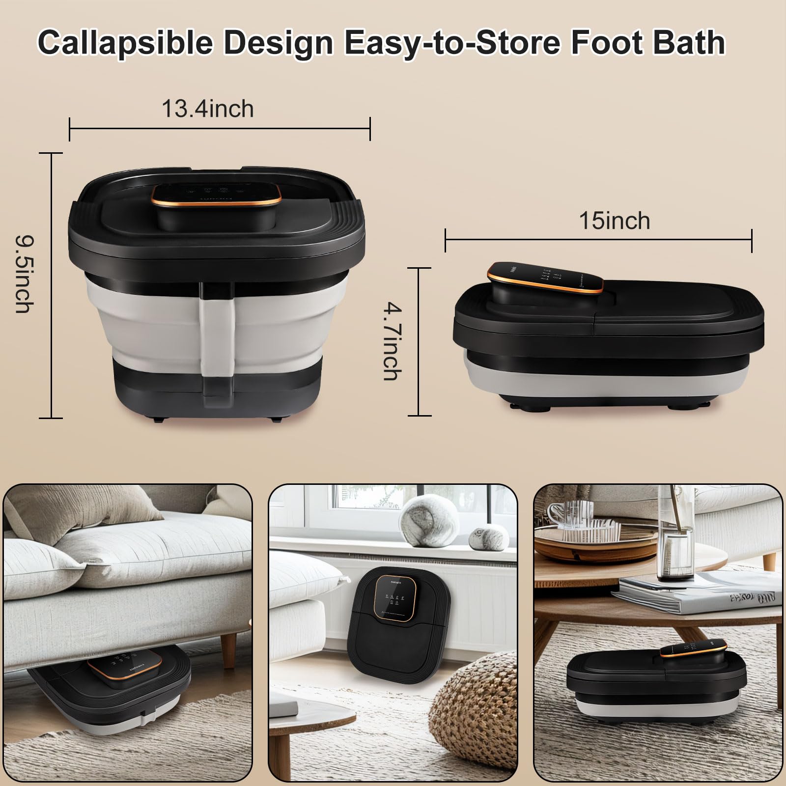 Callapsible Design Easy-to-Store Foot Bath

13.4inch  
9.5inch  
4.7inch  
15inch