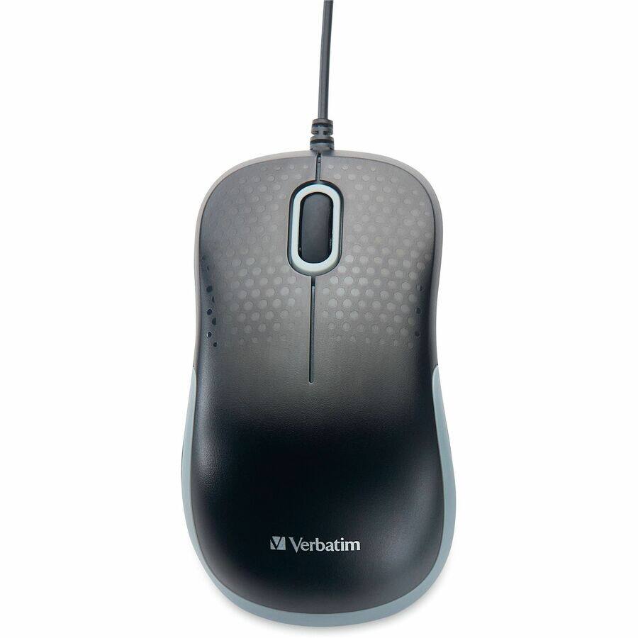Alt View 5. Verbatim - Verbatim Silent Wired Optical Mouse USB-C&trade; - Black - Optical - Cable - Black - USB Type C - 1000 dpi - Symmetrical - Black.