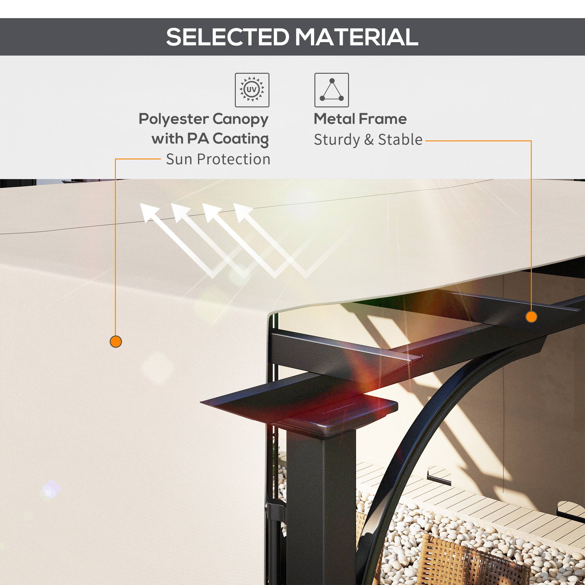 SELECTED MATERIAL
Polyester Canopy with PA Coating
Sun Protection
Metal Frame
Sturdy & Stable