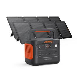 Jackery - Explorer 1000 v2 Portable Power Station (1070Wh) with Two 100Wair Solar Panels for Outdoor Use and Emergency Backup (1070 Wh Capacity) - Black