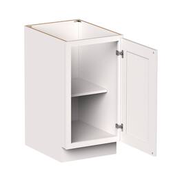 Boyel Living - 18-in W x 34.5-in H x 24-in D Shaker Full-Height Door Kitchen Base Cabinet with Soft-Close Hinges - Glacier White