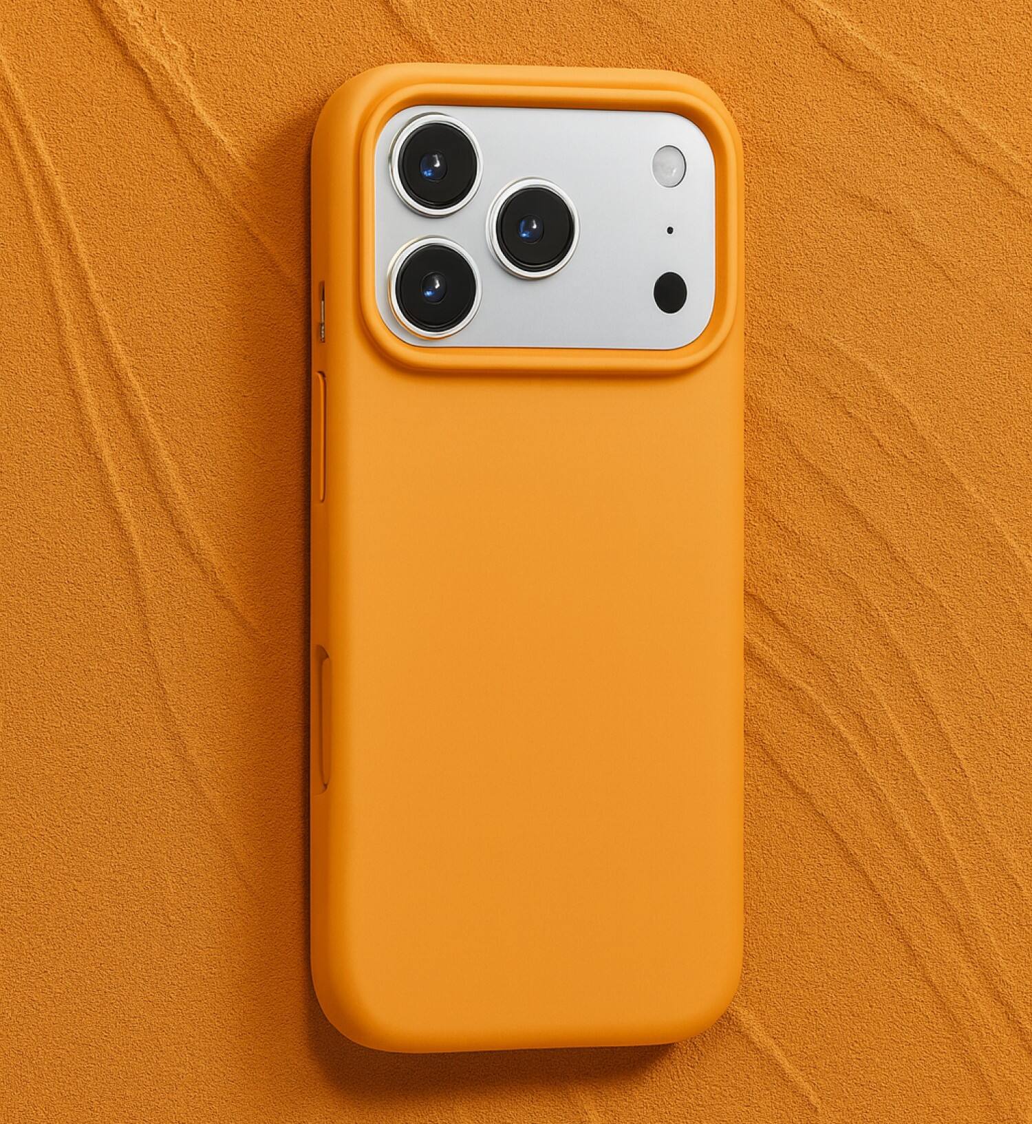 Angle. SaharaCase - Apple iPhone 17 Pro Max Silicone Case | Compatible with Magsafe | Smooth Finish | Venture Series - Blazing Orange.