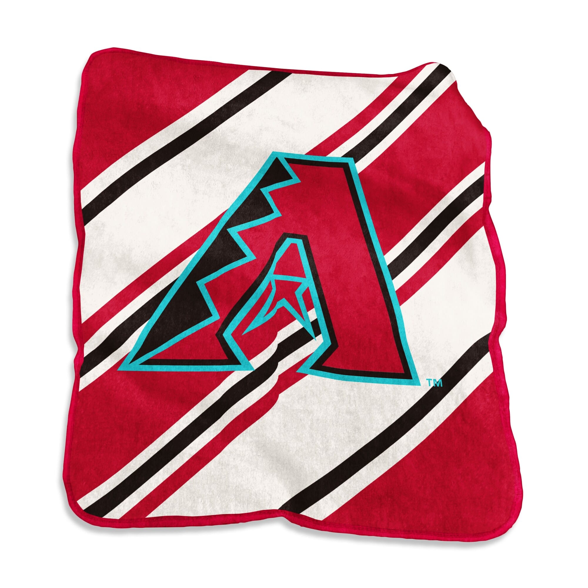 Logo Brands - Arizona Diamondbacks 50" x 60" Raschel Stripe Throw Blanket - Multicolor