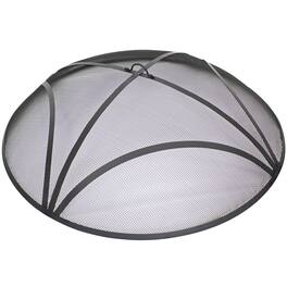 Sunnydaze - 40 in Reinforced Steel Mesh Round Fire Pit Spark Screen - Black