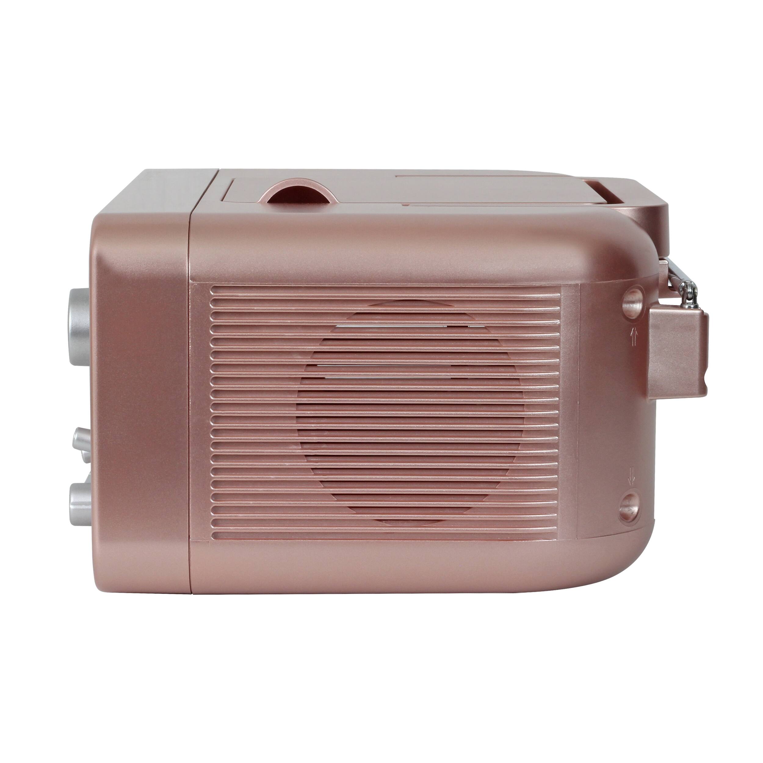 Left. Studebaker - BT Series Portable Bluetooth CD Player with AM/FM Stereo - Rose Gold.