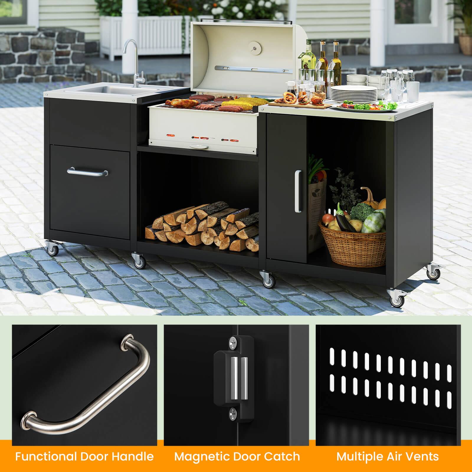 Functional Door Handle  
Magnetic Door Catch  
Multiple Air Vents