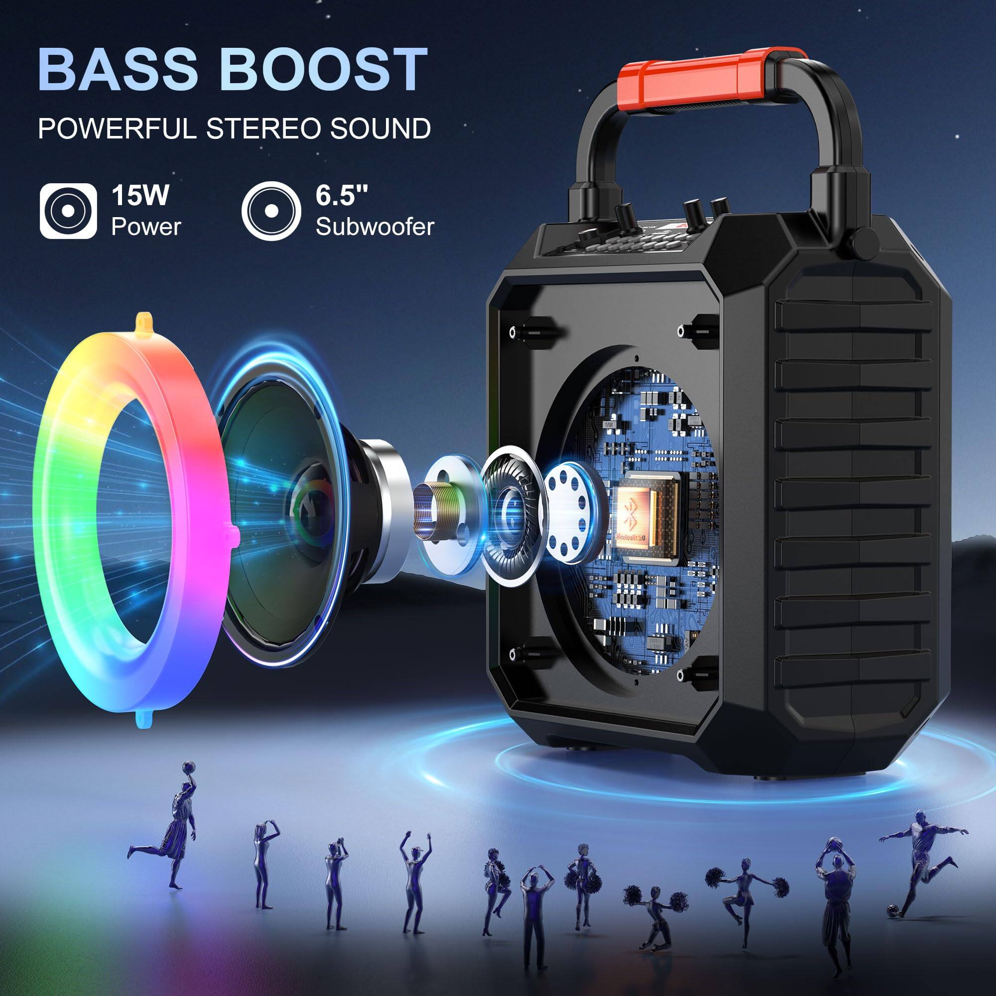 BASS BOOST  
POWERFUL STEREO SOUND  

15W Power  
6.5" Subwoofer