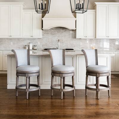 Maven Lane Pullman Upholstered Barstool in White Oak with Natural Fabric, Counter Height Maven Lane Pullman Upholstered Barstool in White Oak with Natural Fabric, Counter Height