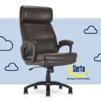 Serta - Comfort Big and Tall Modern Bonded Leather Executive Office Chair - Dark Brown - Front_Zoom