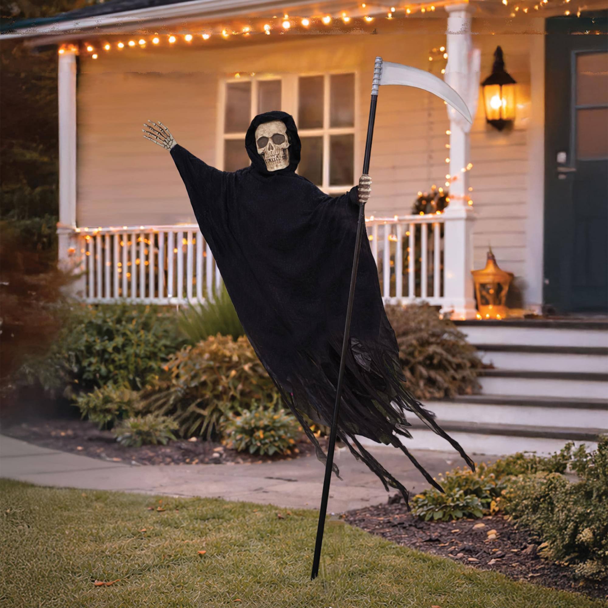 Alt View 10. Funworld - 5 Foot Flying Reaper Halloween Yard Decor - Black.