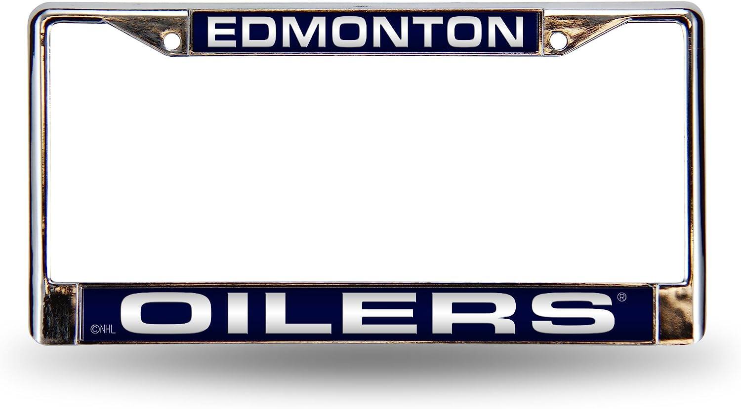 Edmonton Oilers Chrome Metal License Plate Frame Holder