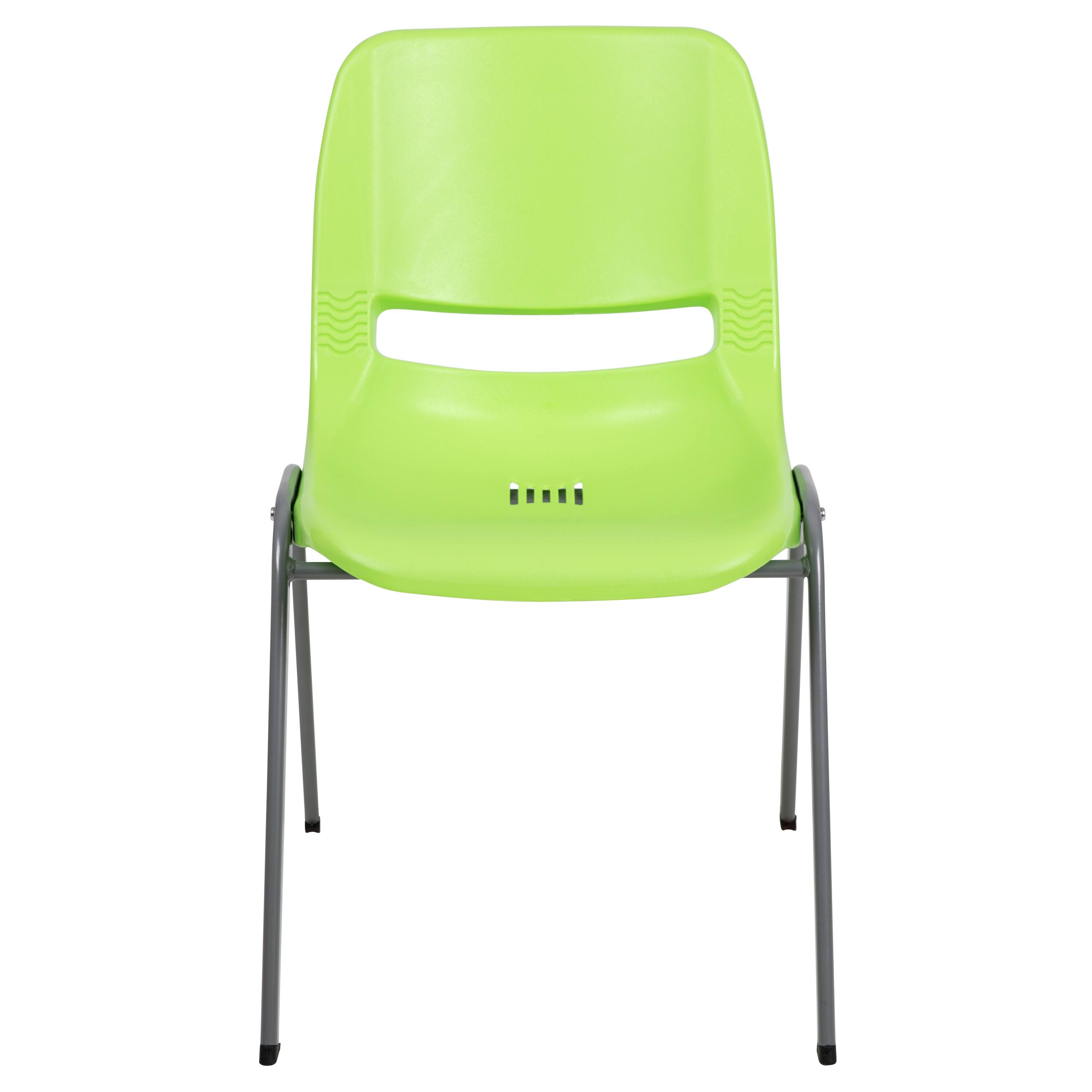 Alt View 7. Emma + Oliver - Ergonomic Shell Student Stack Chair - Classroom Chair / Office Guest Chair - Green.