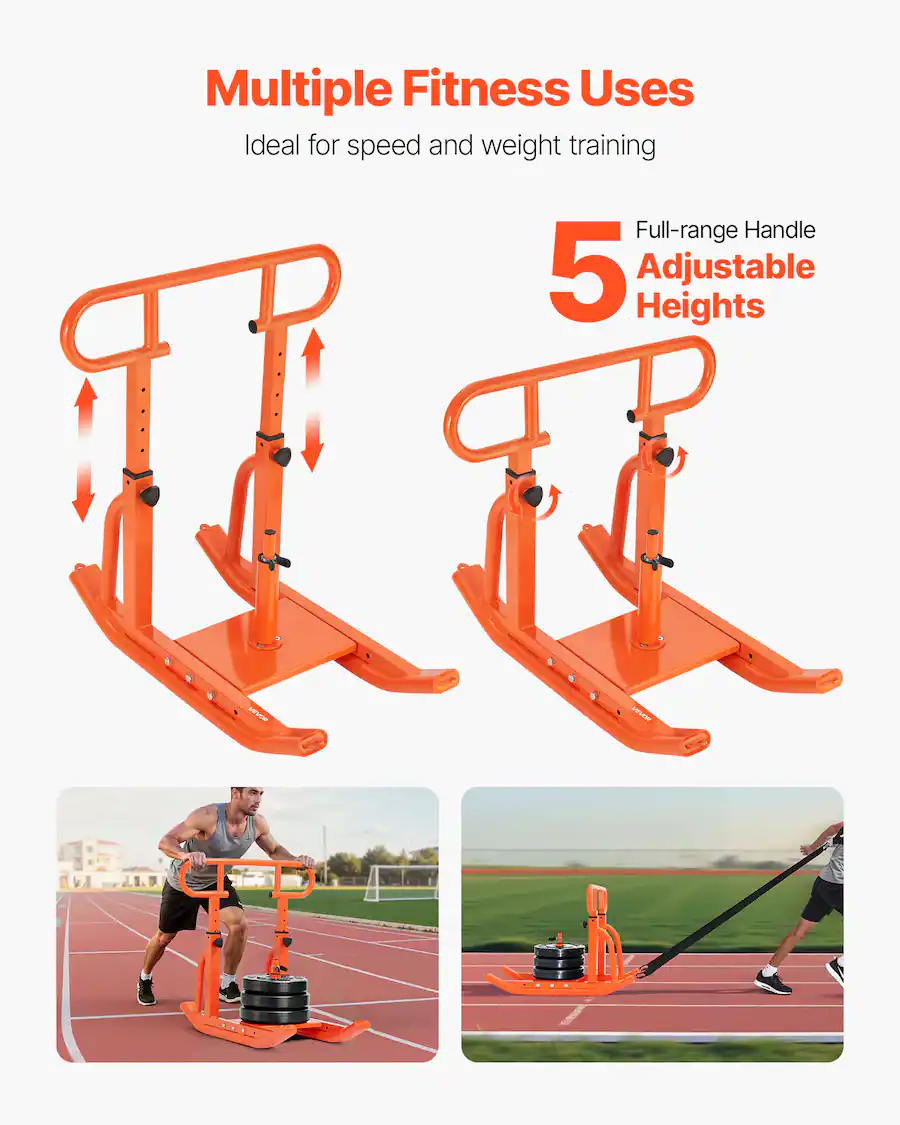 Body Sled VEVOR Weight Sled, Steel Power Sled, Fitness Training Sleds for ...
