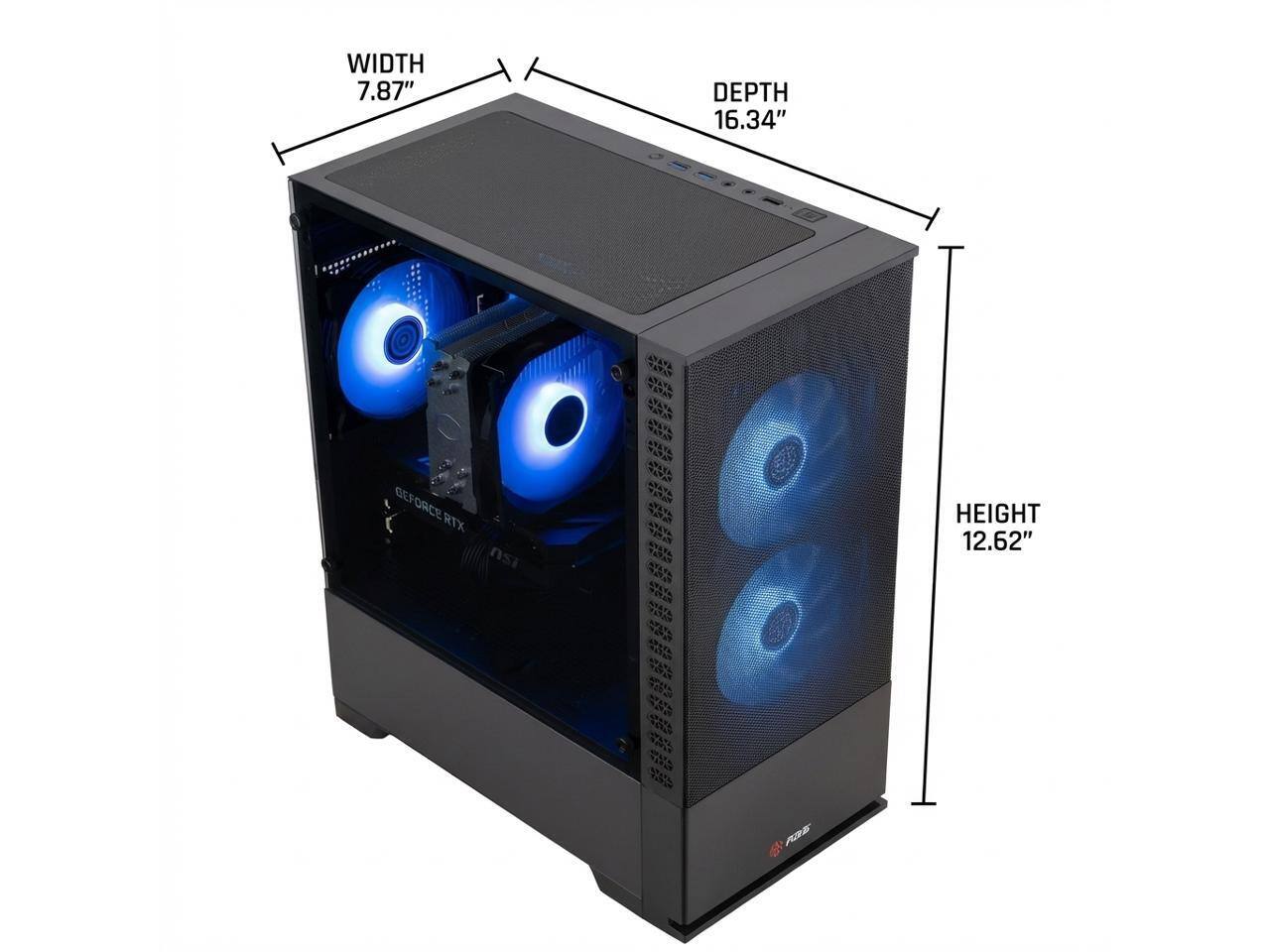 WIDTH 7.87"  
DEPTH 16.34"  
HEIGHT 12.62"  
GEFORCE RTX