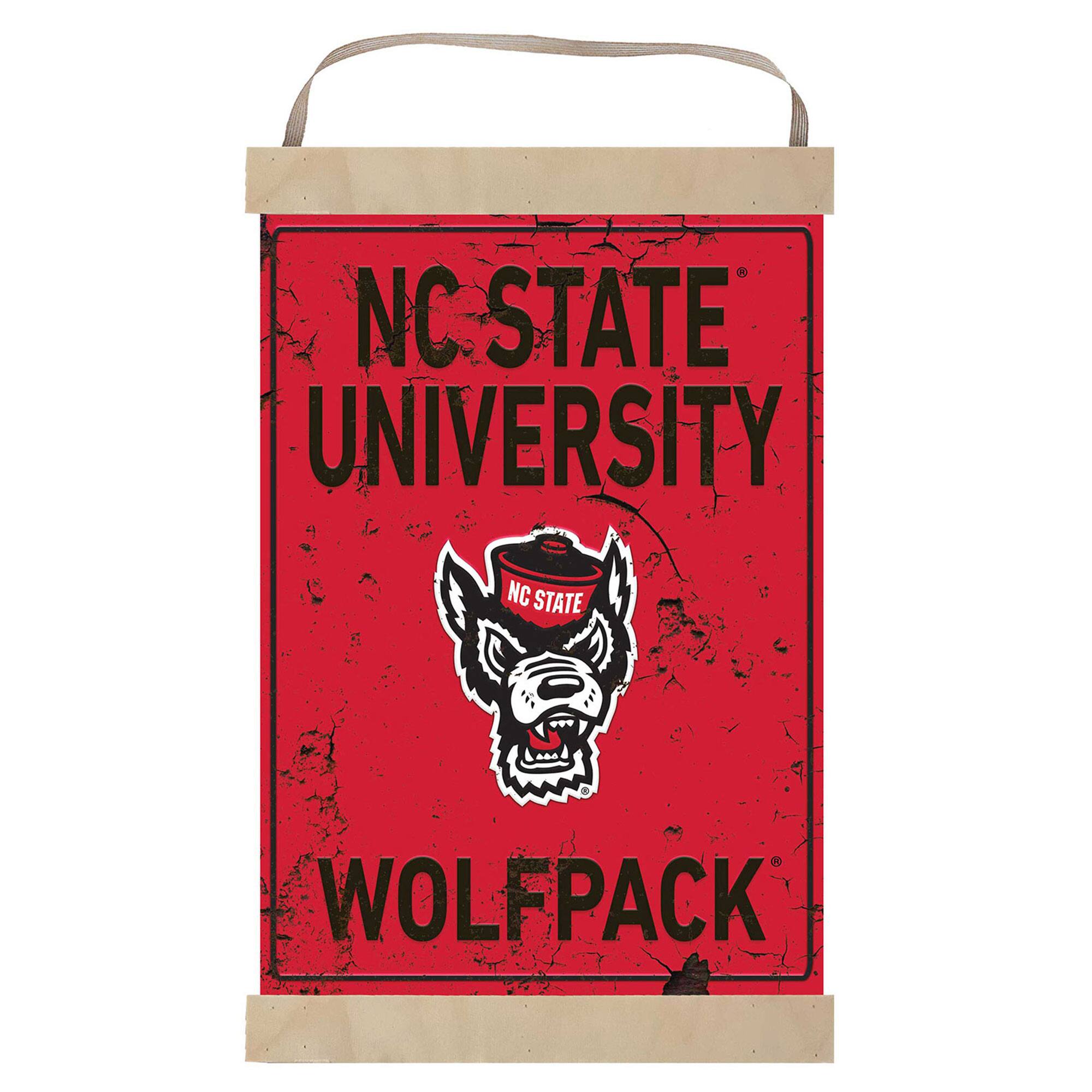 NC State Wolfpack Faux Rust Banner Sign