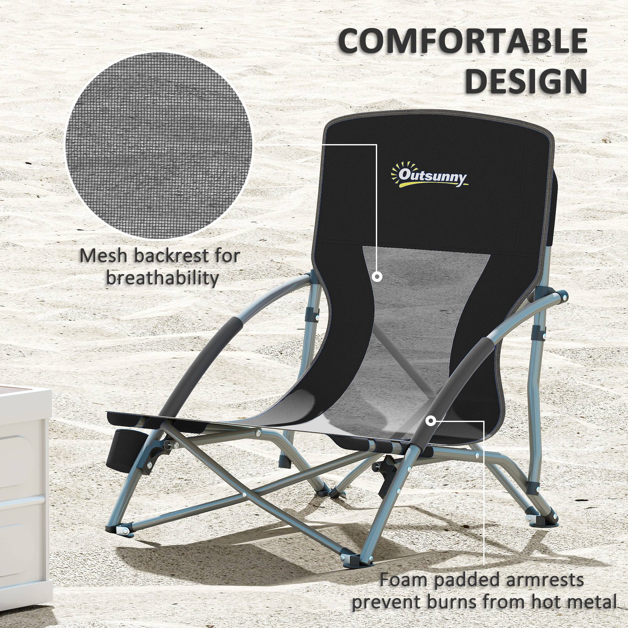 COMFORTABLE DESIGN

Outsunny Mesh backrest for breathability

Foam padded armrests prevent burns from hot metal