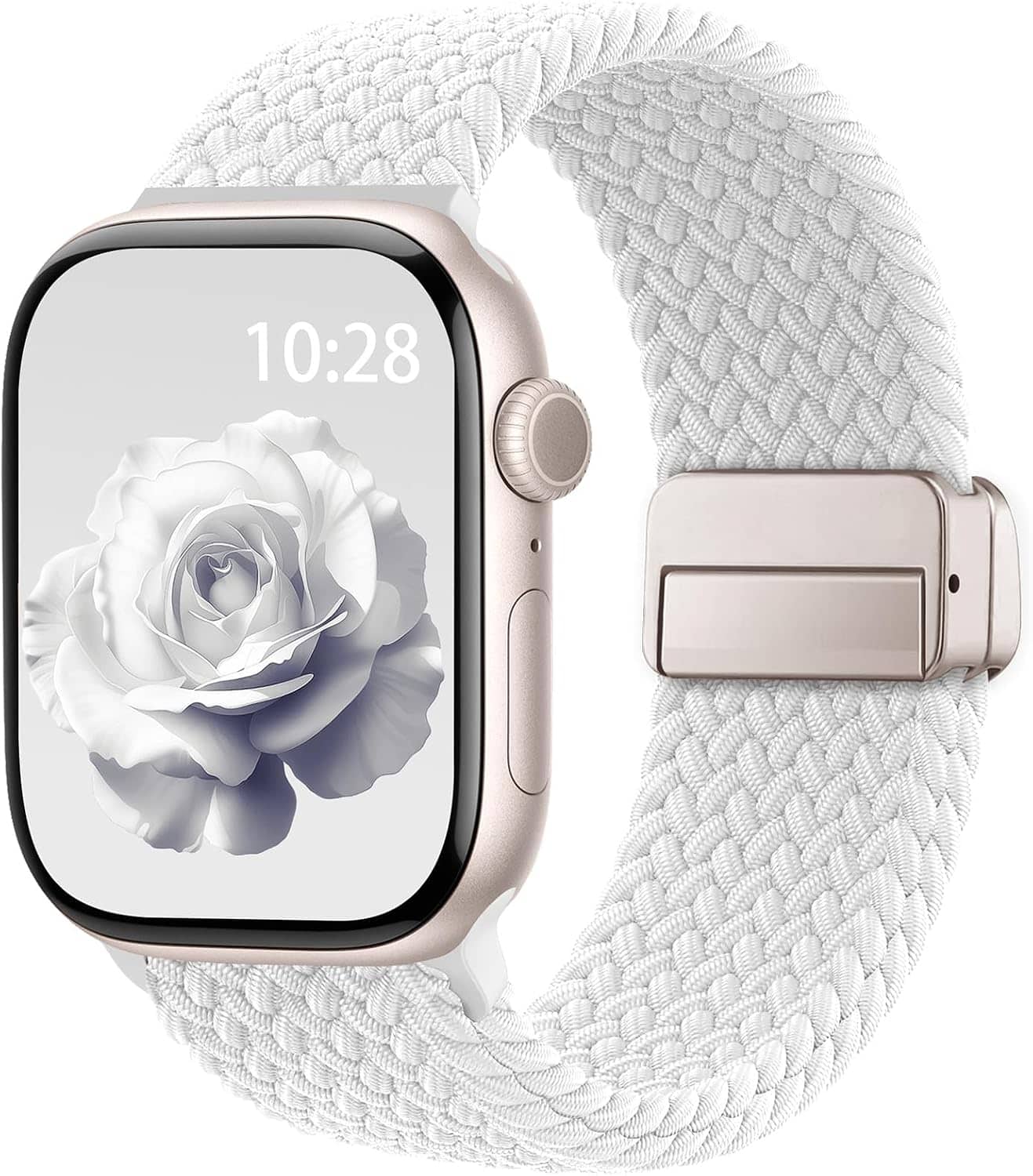 Core Tech - Braided Stretchy Magnetic Watch Band for Apple Watch 38/40/41/42mm - White