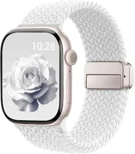 Core Tech - Braided Stretchy Magnetic Watch Band for Apple Watch 38/40/41/42mm - White