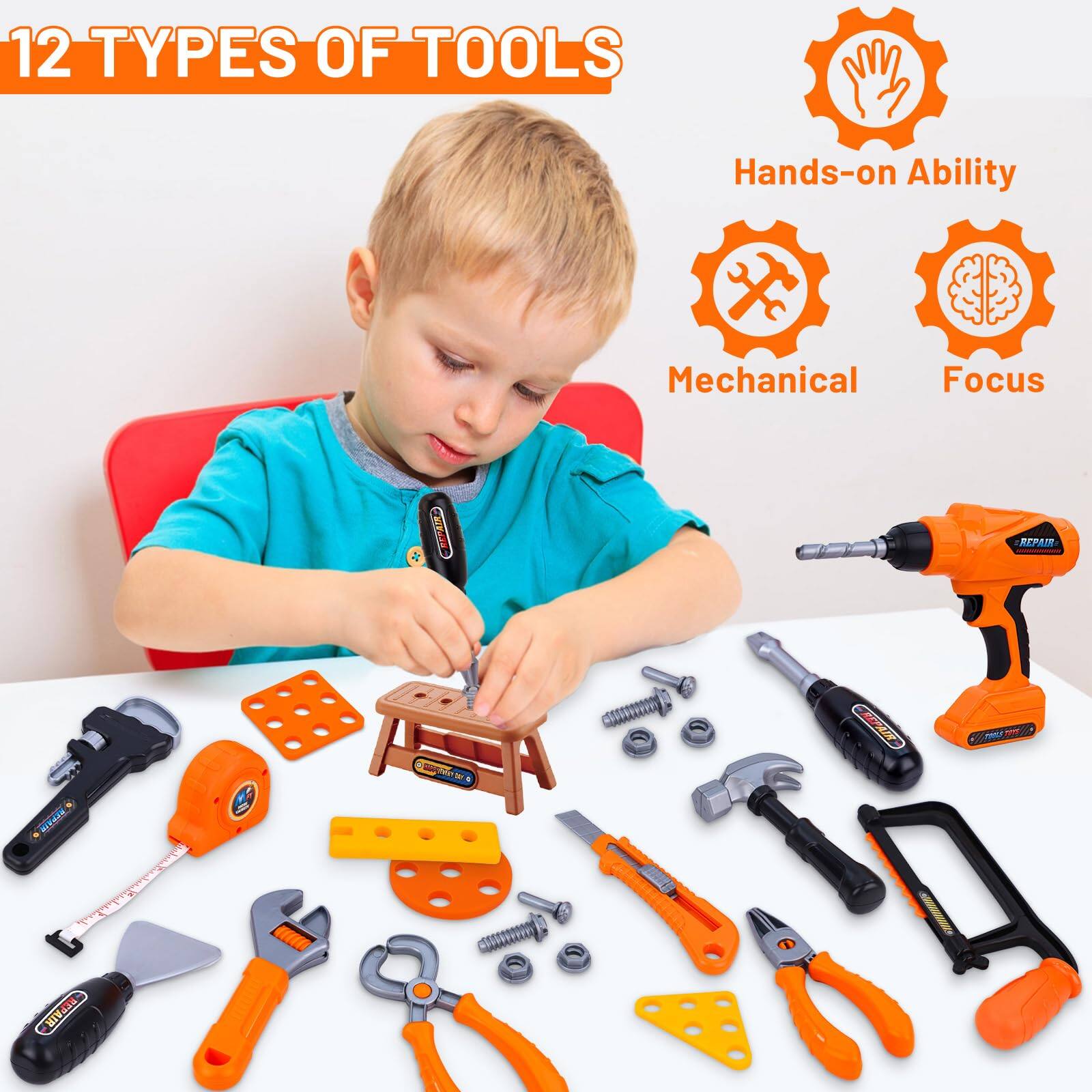 12 TYPES OF TOOLS

Hands-on Ability  
Mechanical  
Focus