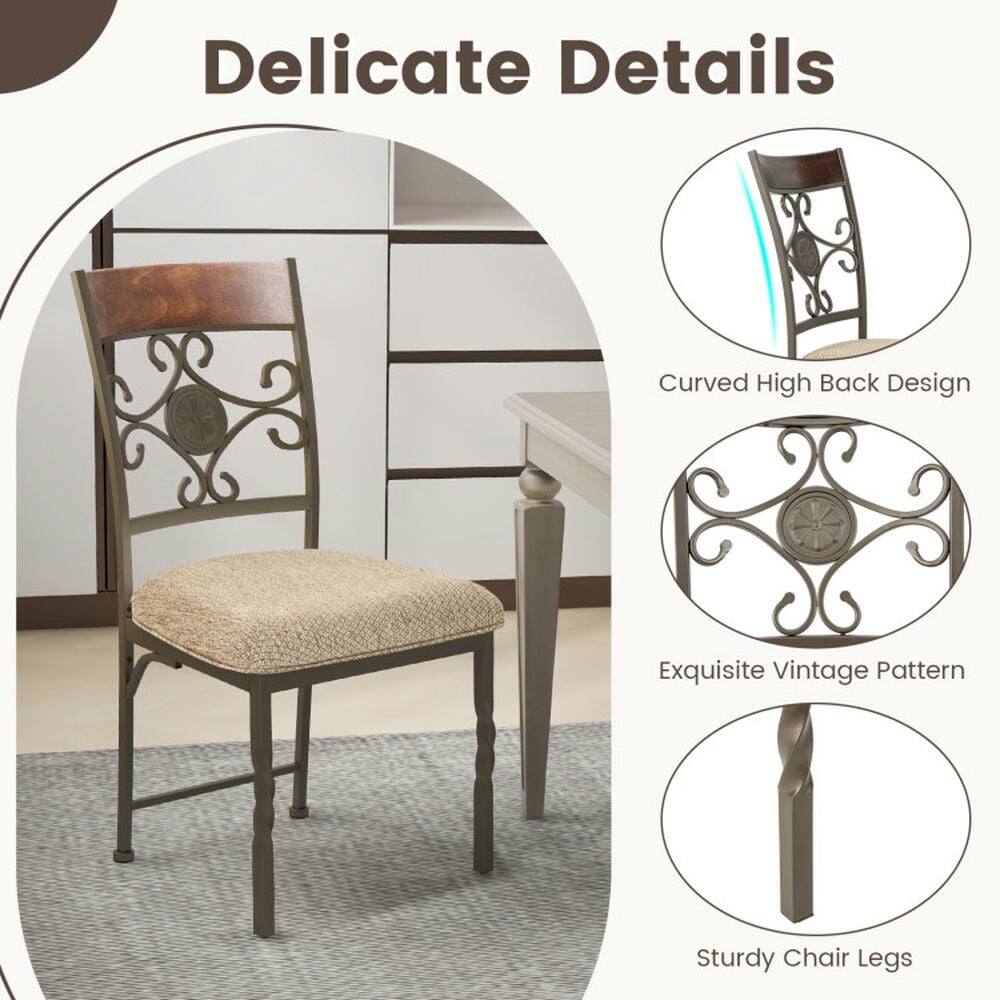 Delicate Details  
Curved High Back Design  
Exquisite Vintage Pattern  
Sturdy Chair Legs