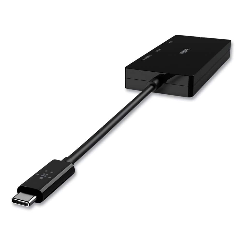Belkin - AVC003BK-BL DisplayPort/DVI/HDMI/USB-C/VGA 4.33 in. USB-C Video Adapter - Black