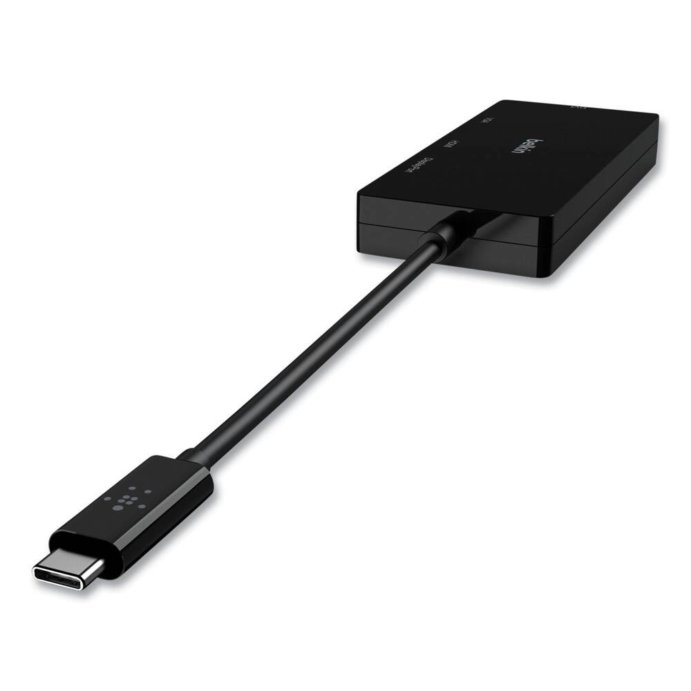 Belkin - AVC003BK-BL DisplayPort/DVI/HDMI/USB-C/VGA 4.33 in. USB-C Video Adapter - Black