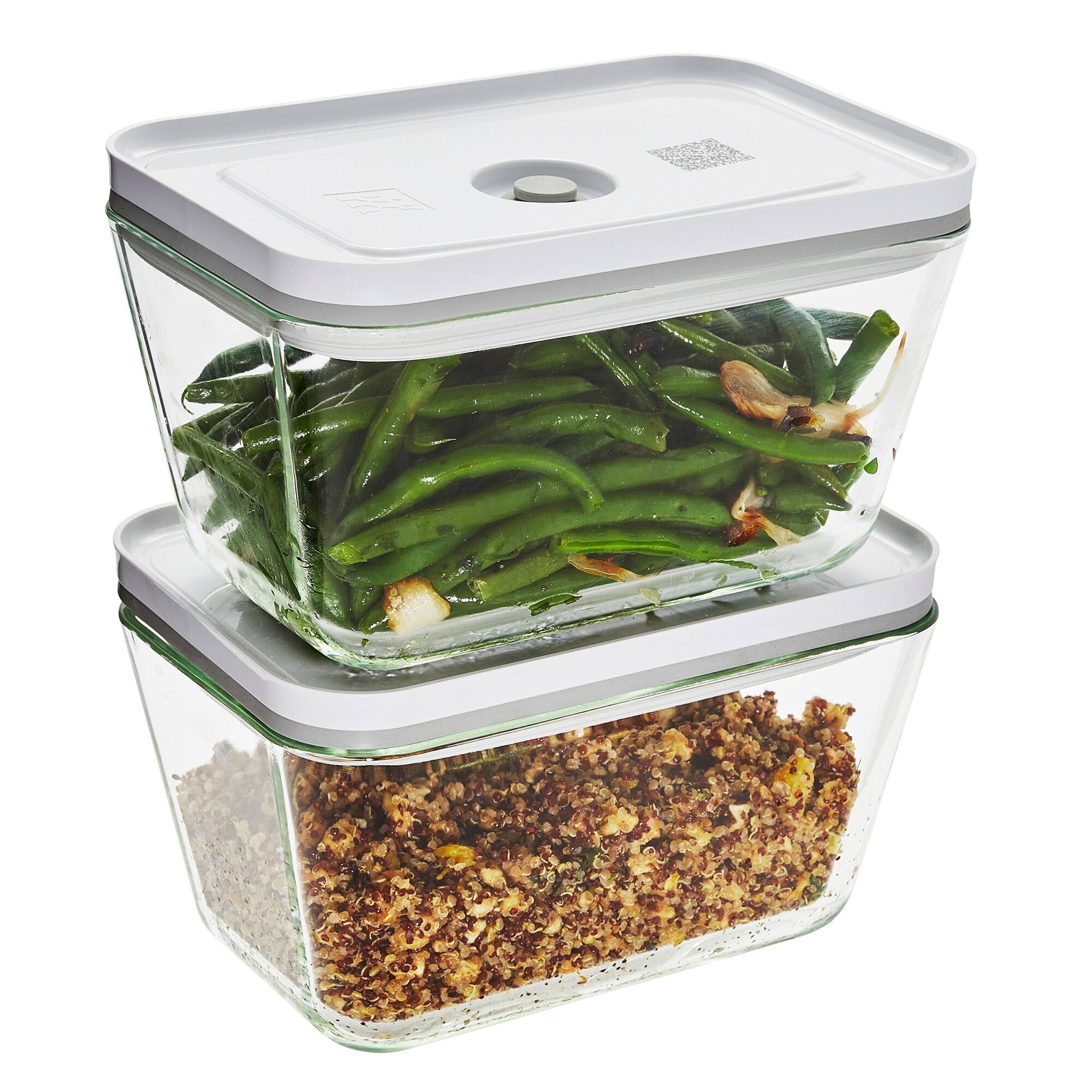 Front. ZWILLING - ZWILLING Fresh & Save 2-pc Glass Airtight Food Storage Container, Meal Prep Container - Large - Clear.