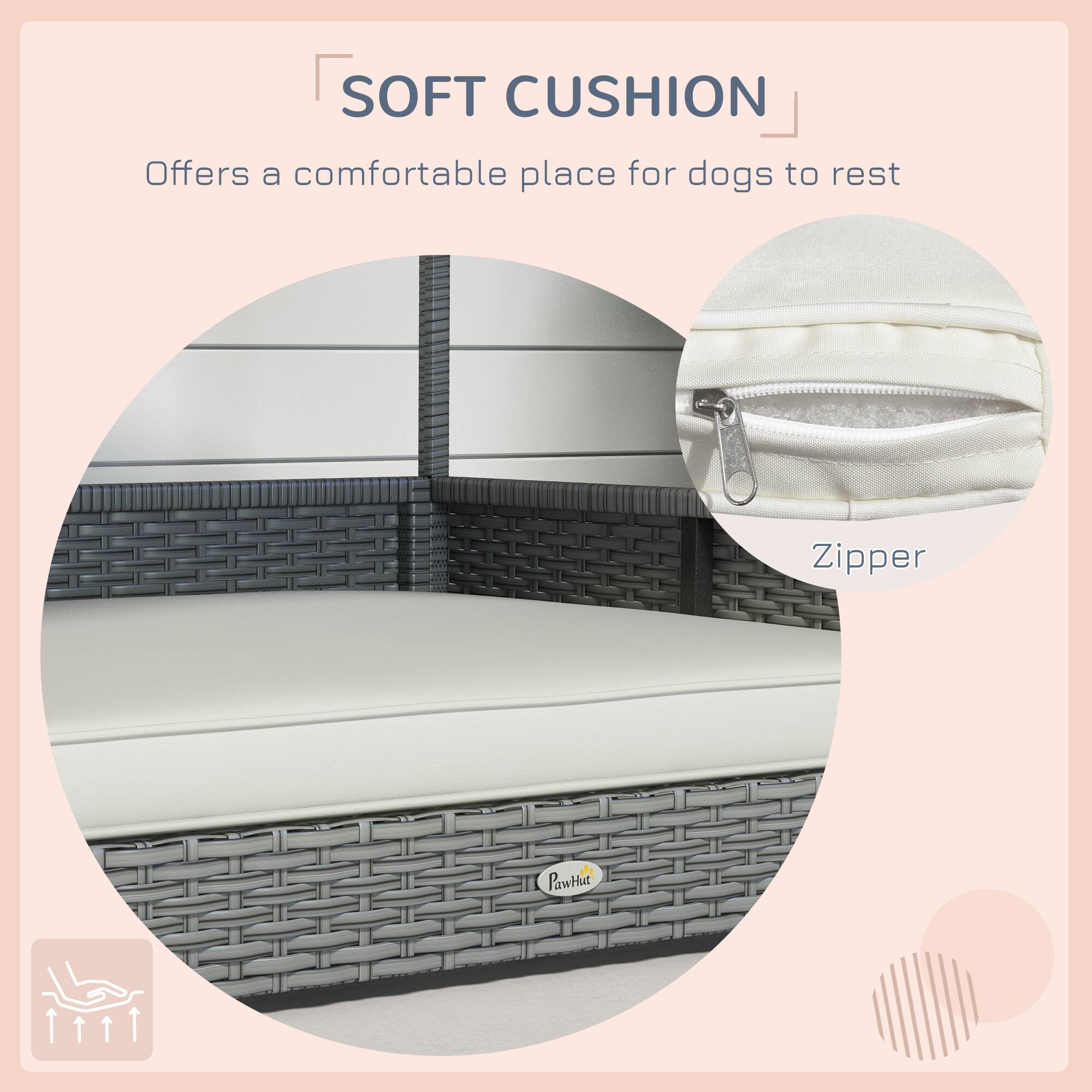 SOFT CUSHION  
Offers a comfortable place for dogs to rest  

Zipper