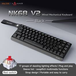 AJAZZ - AJAZZNK68 V2 Red Switch Original Backlight Wired Version Keyboard - Black