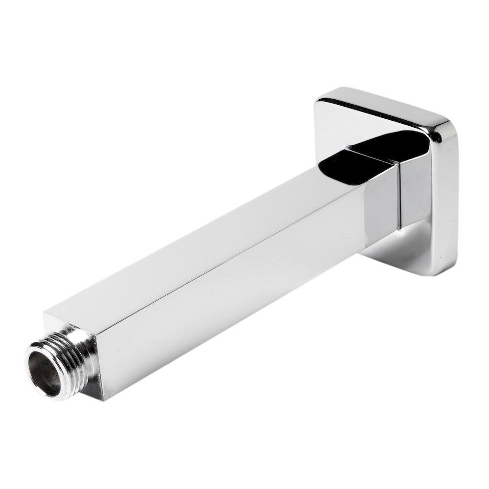 Back. Alfi - Polished Chrome 6" Square Ceiling Shower Arm - Silver.
