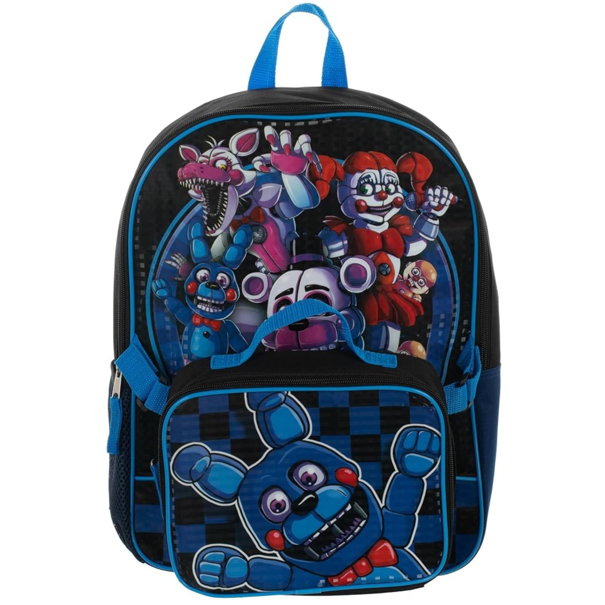 Alt View 2. Bioworld - Bioworld Five Nights at Freddys 16" Black and Blue Premium Backpack & Lunch Kit Set - Assorted Pre-Pack.