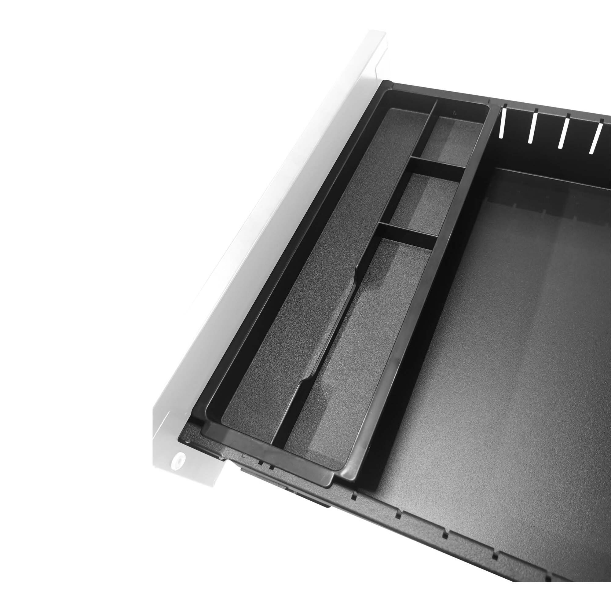 Alt View 8. GOODSILO - Fully Assembled Locking Mobile File Cabinet on Casters - 3 Drawers - White.