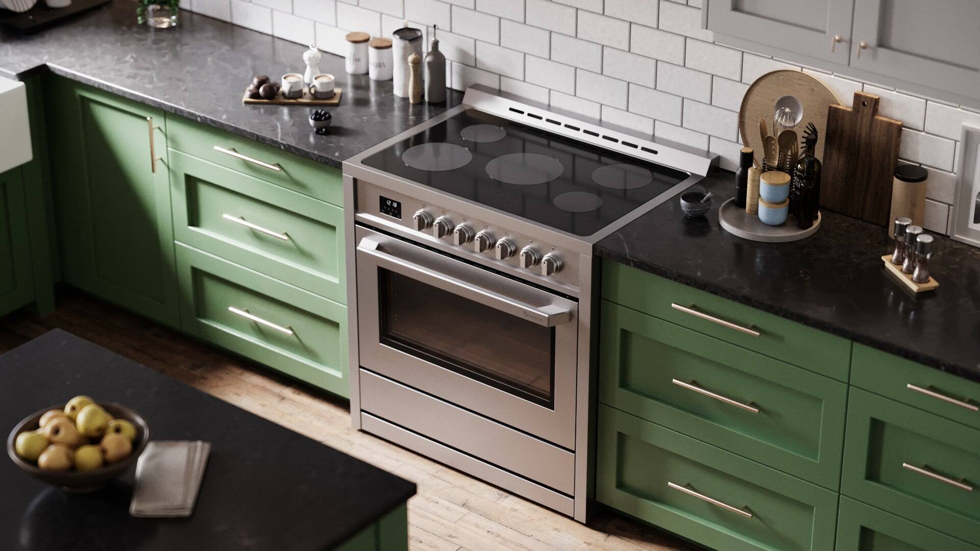 Back. Rangaire - Rangaire 36" Electric Range Convection Oven Freestanding Stainless Steel RRE361TS - Stainless steel.