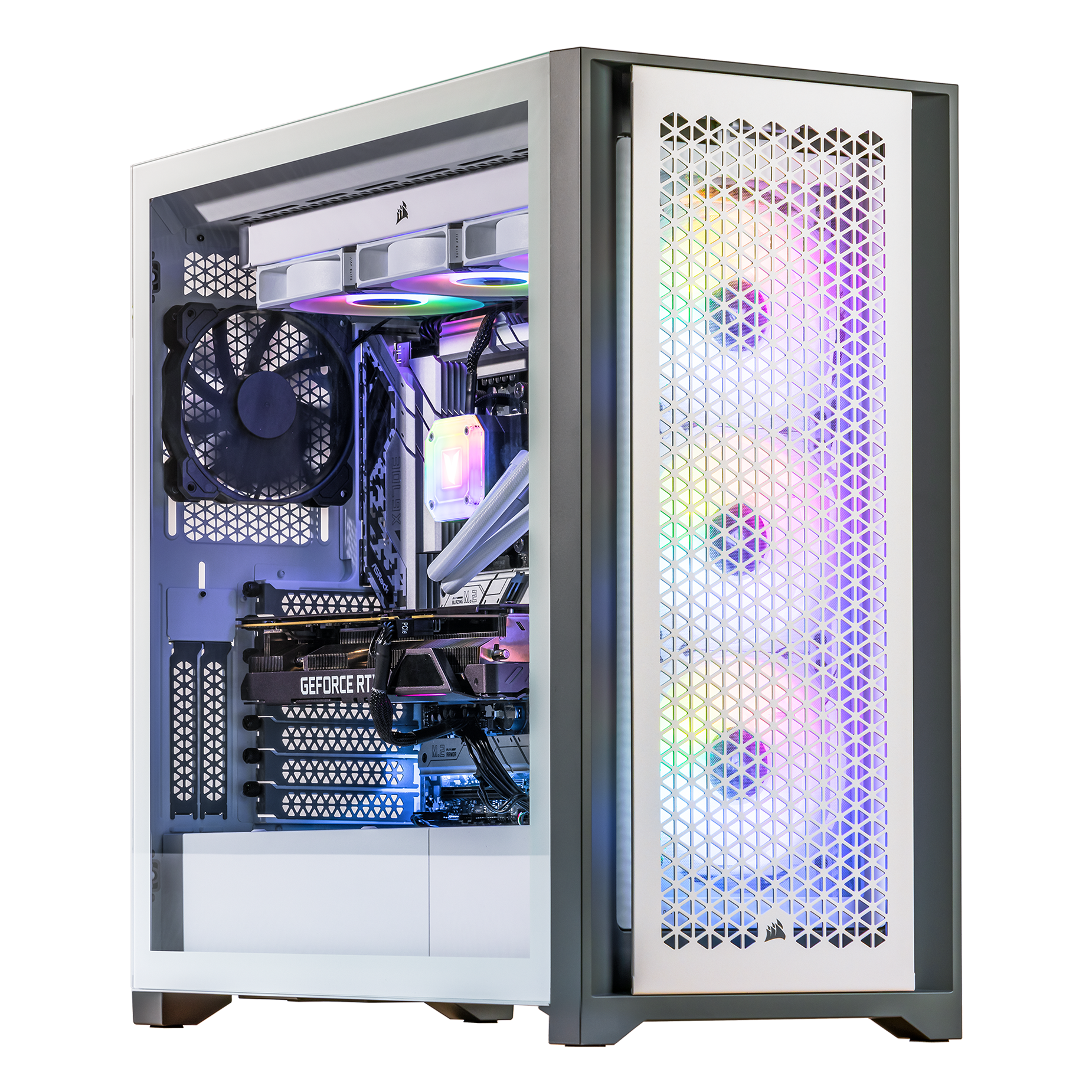 Alt View 1. Velztorm - Velztorm White Aciex 3D Gaming Desktop (Ryzen 7 7800X3D, 32GB, 2TB SSD, RTX 5090, Win 11 Pro ) - White.