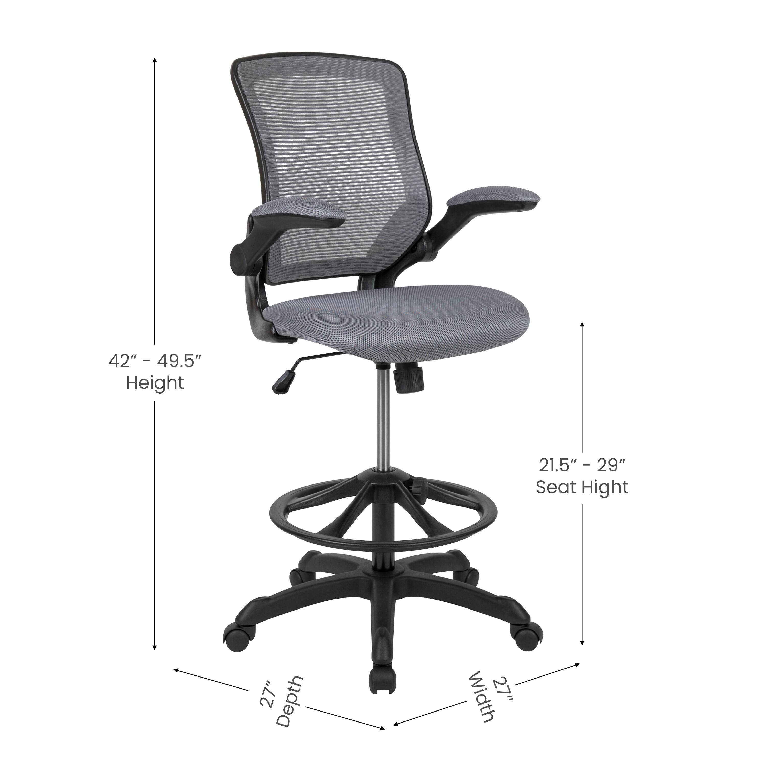 42" - 49.5" Height  
21.5" - 29" Seat Height  
27" Depth  
27" Width