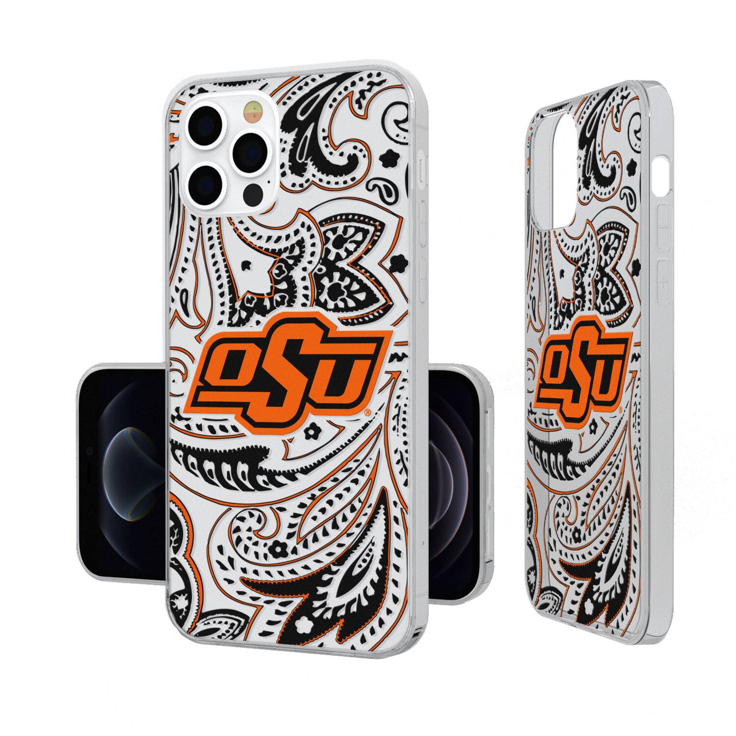 Alt View 2. Keyscaper - Oklahoma State Cowboys iPhone Paisley Design Clear Case - 15 Plus - Multicolor.