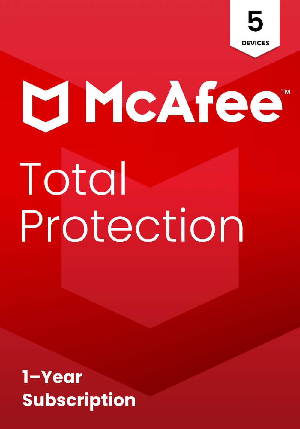 5 DEVICES TM McAfee Total Protection 1-Year Subscription