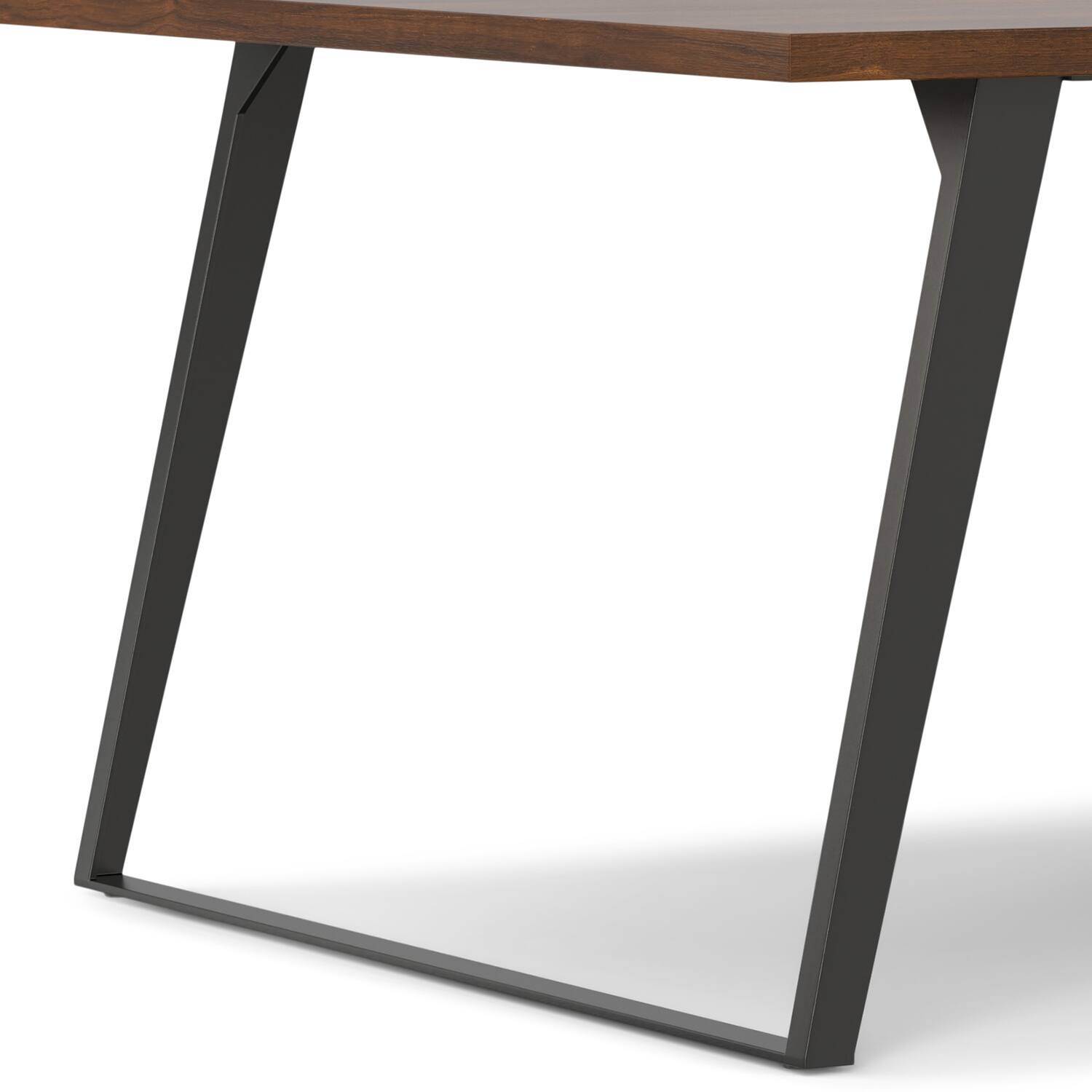 Alt View 7. Simpli Home - Lowry 54 inch x 54 inch Square Modern Industrial Square Dining Table in Walnut Veneer - Walnut Veneer.