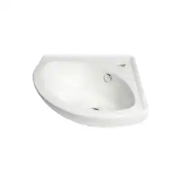 Alfi - 22" Corner Wall Mounted Ceramic Sink with Faucet Hole - White