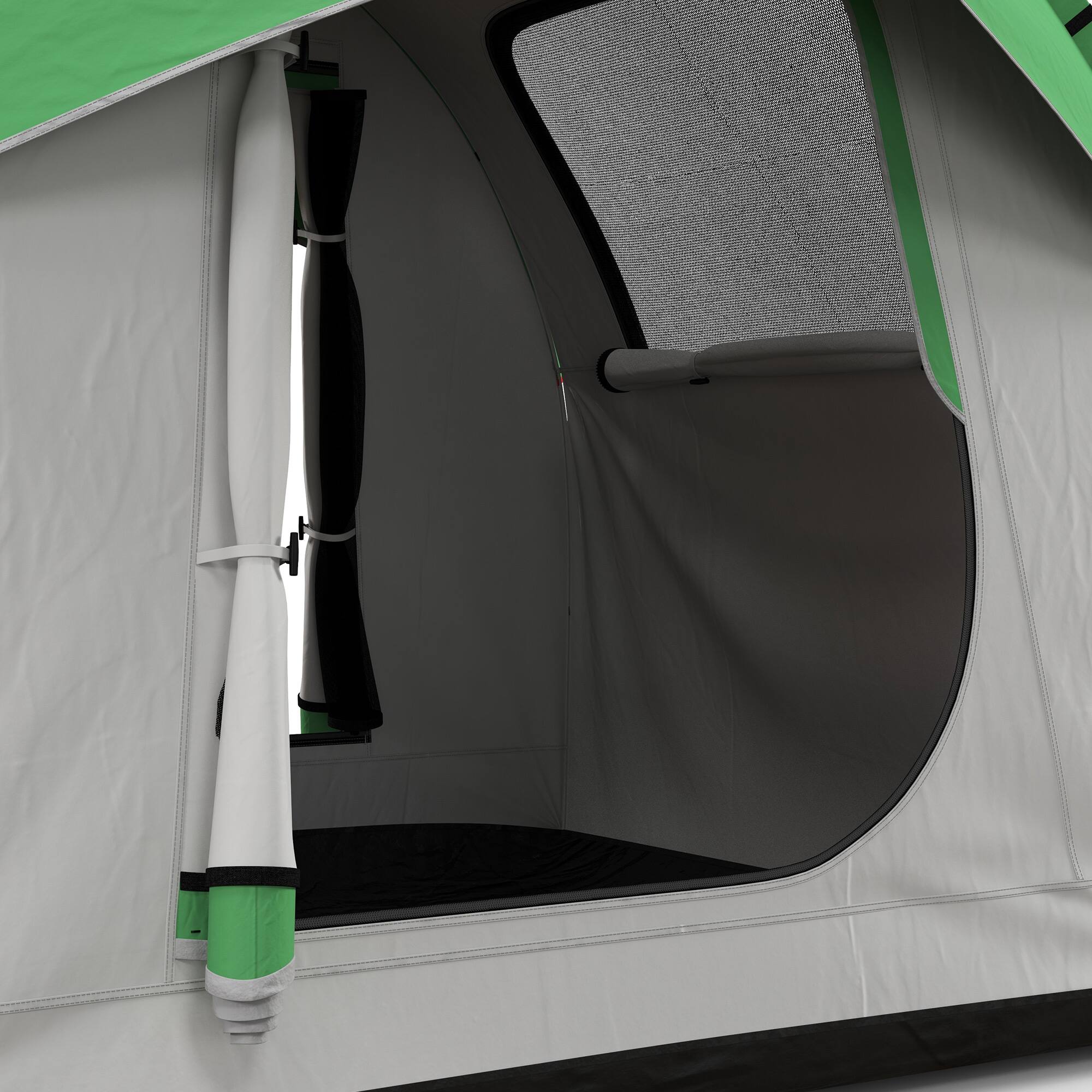 Alt View 7. Outsunny - SUV Tent, 2000mm Waterproof Truck Tent with 3 Doors and Mesh Window, 7.5' L x 6.9' W x 6.9' H - Gray and Green.