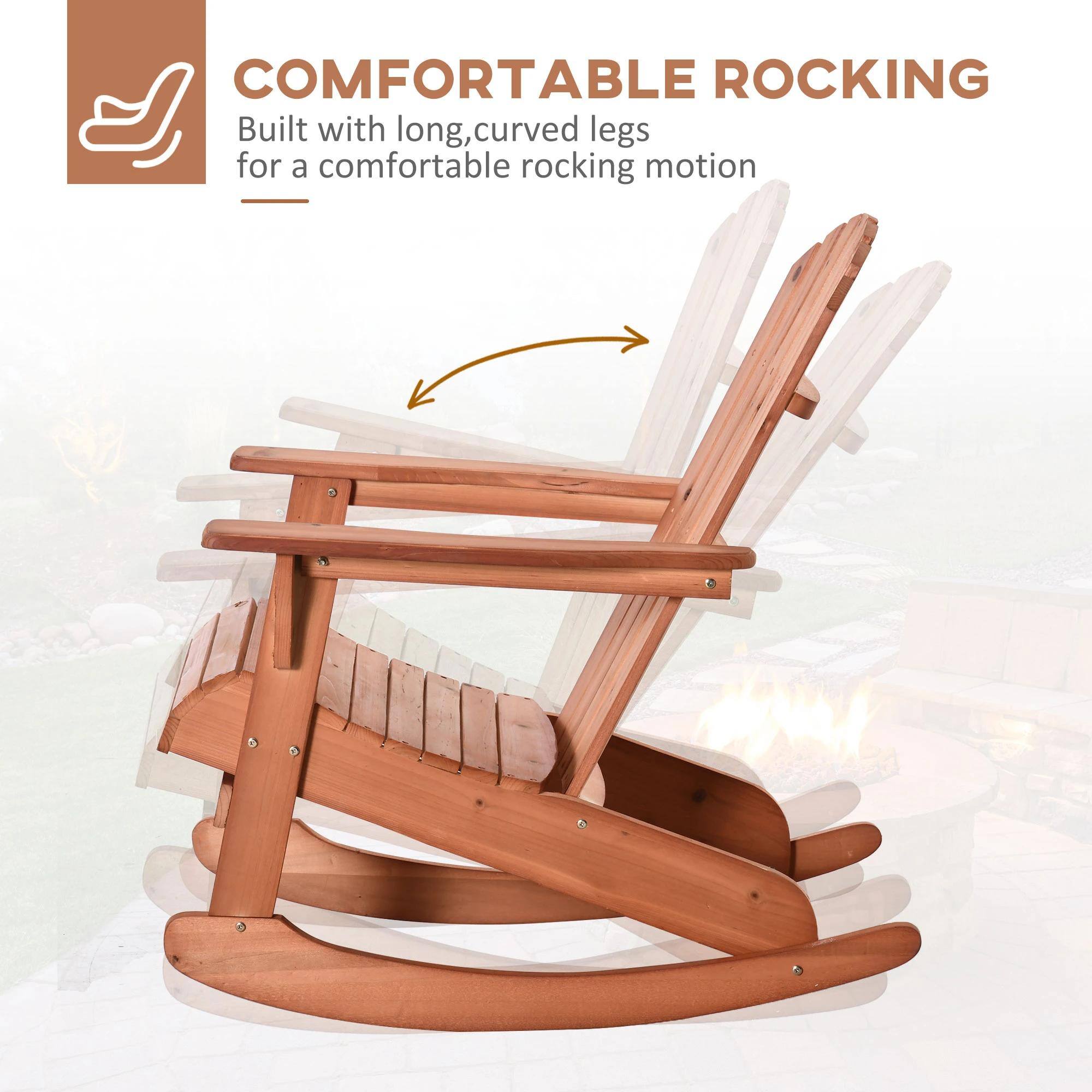 COMFORTABLE ROCKING  
Built with long, curved legs for a comfortable rocking motion