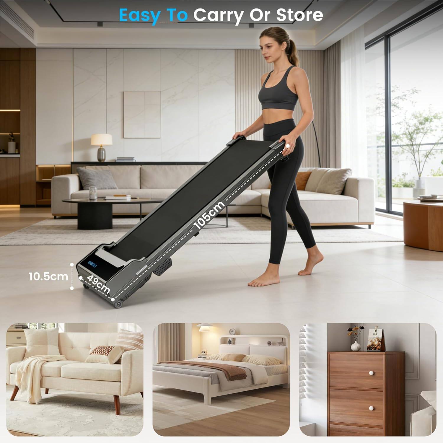 Easy To Carry Or Store  
105cm x 10.5cm x 49cm
