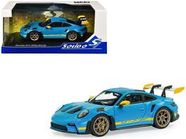 2023 Porsche 911 (992) GT3 RS "Tribute to 24 Hours of Daytona 2003" Riviera Blue with Yellow 1/43 Model Car by Solido