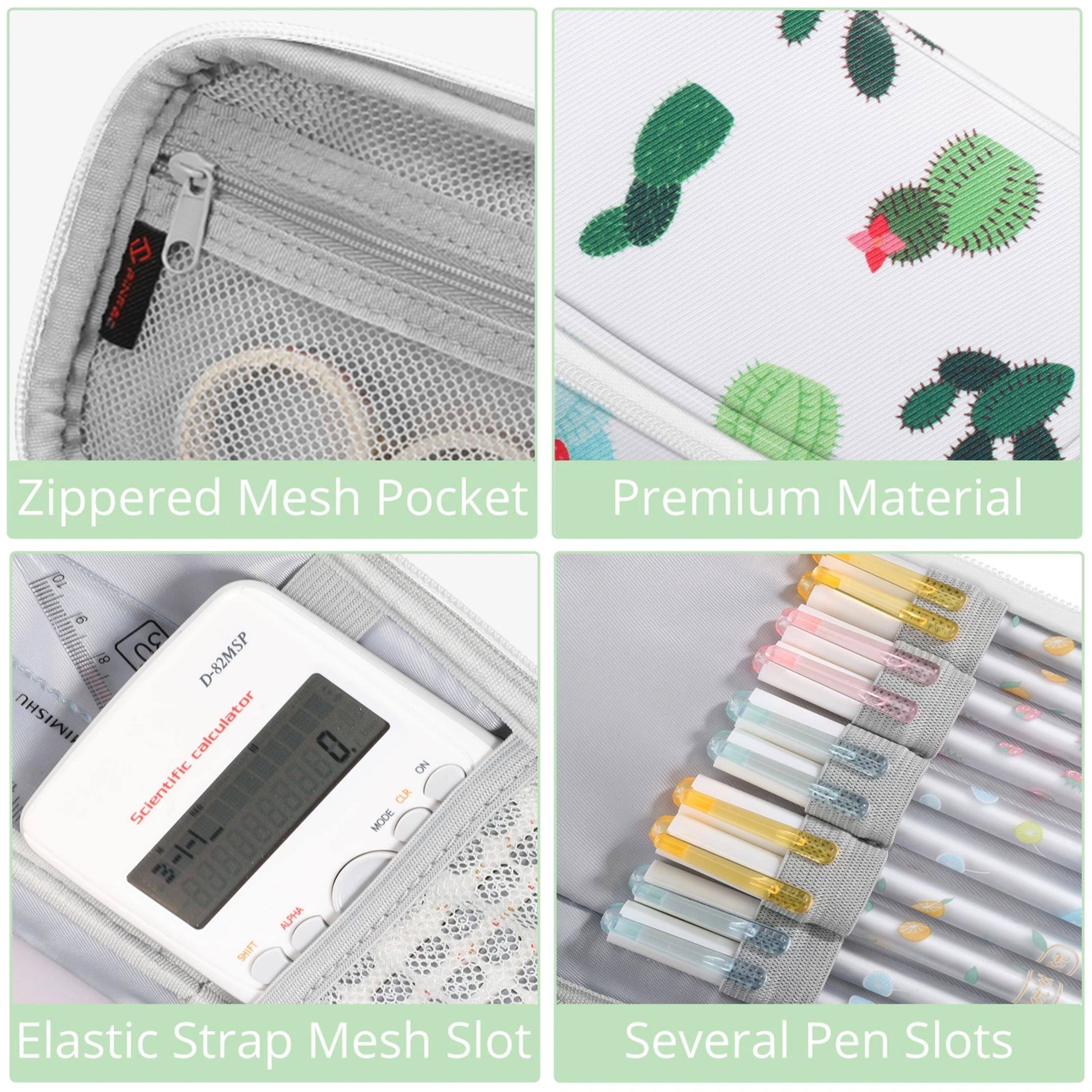 PAINRAC Zippered Mesh Pocket Premium Material 10 di 8 U D-82MSP IMISHU calculator = CD NO Scientific MODE a I 3-1-1_ E m ALPHA SHEFT Elastic Strap Mesh Slot Several Pen Slots