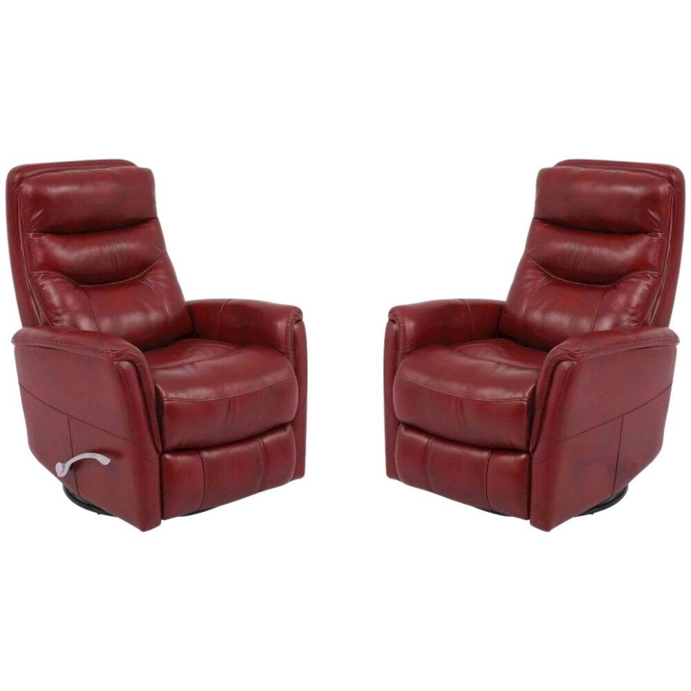 Left. Starlight Canyon Home - Rouge Recliner Nursery Glider Set – Elegant Boucle Chairs for Comfort - Red.