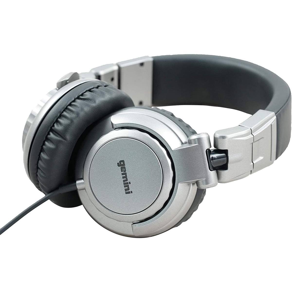 Front. Gemini - Gemini DJX-500 Over Ear Professional DJ Headphones - Silver.