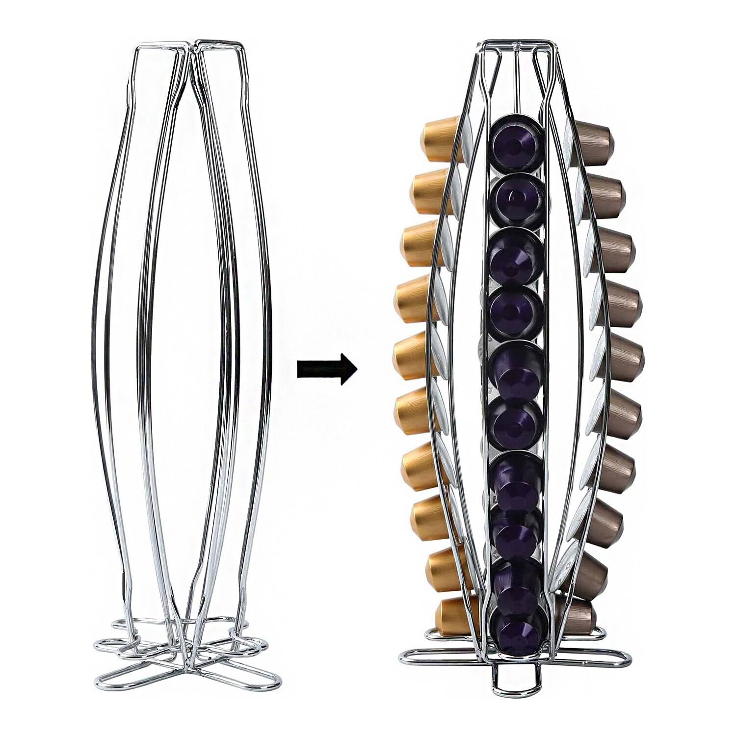 Angle. Hansmart - LORENA COFFEE POD SHELVES Holder Rotating Rack Coffee Capsule Stand Storage Shelve Organization Holder.