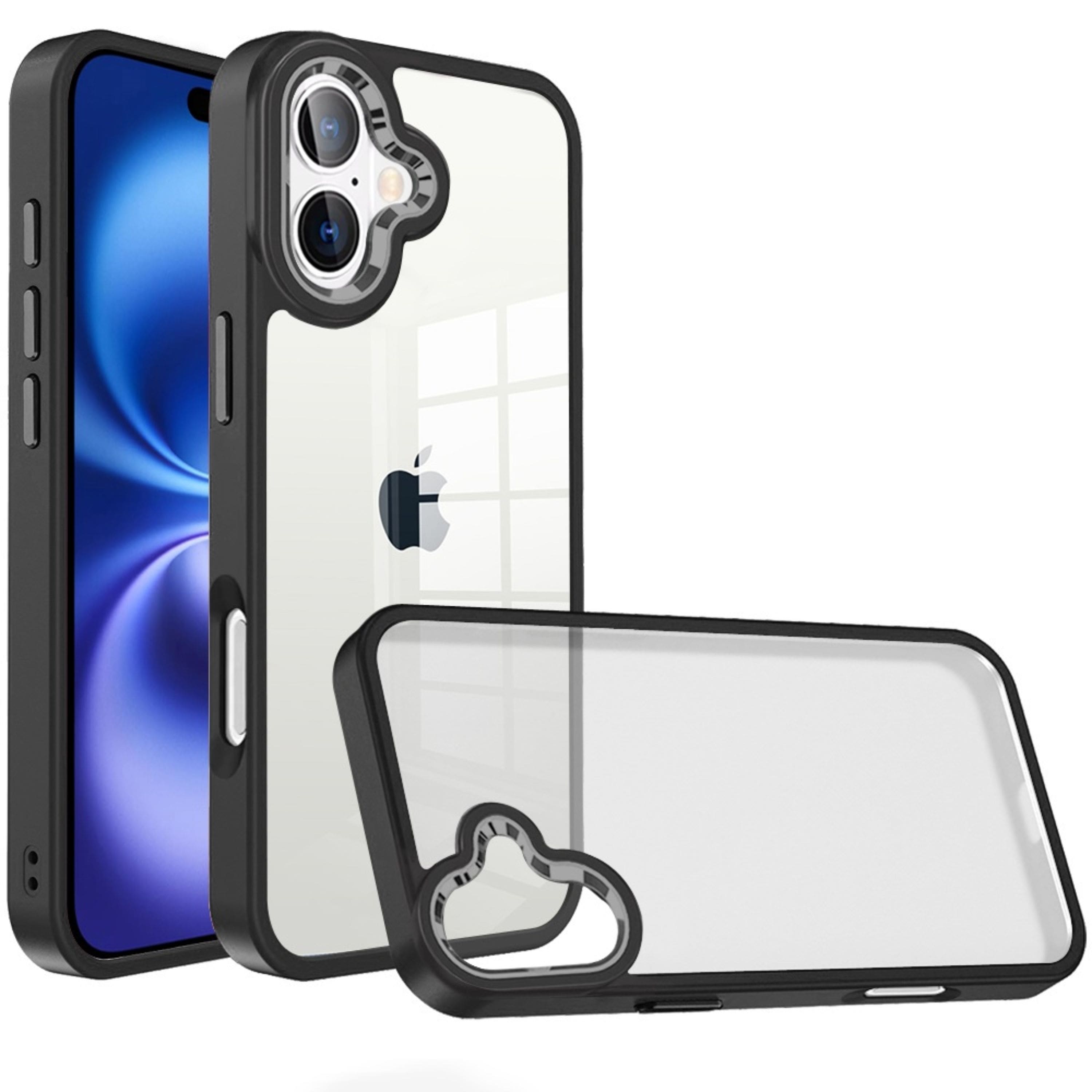 Kitcheniva - Metallic Buttons Acrylic Translucent Plus Tempered Glass For iPhone 17 - Black price history on PriceWatchPro